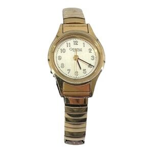 Caravelle by Bulova Womens Gold Tone Expansion Band Watch Japan *NOT WORKING